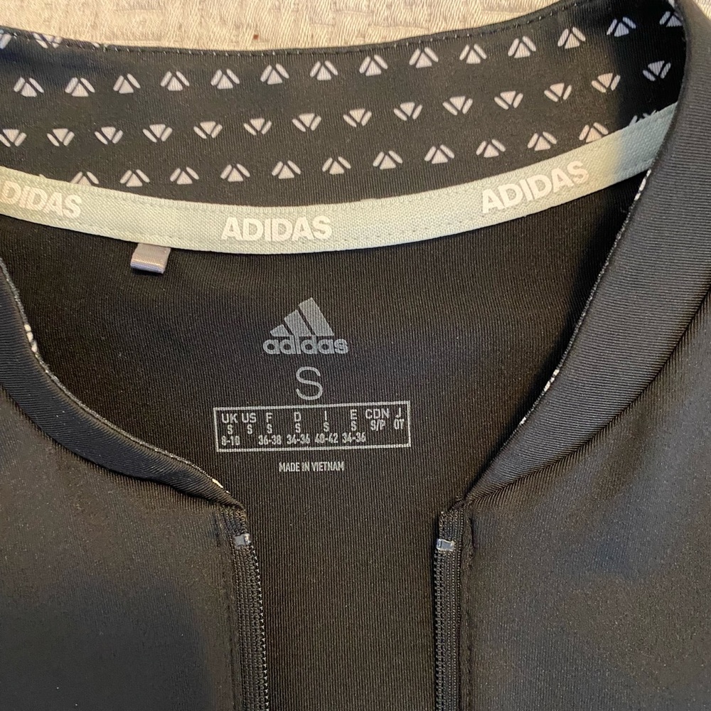 adidas Women's Black Short-Sleeve Zip Golf Polo - Picture 3 of 4